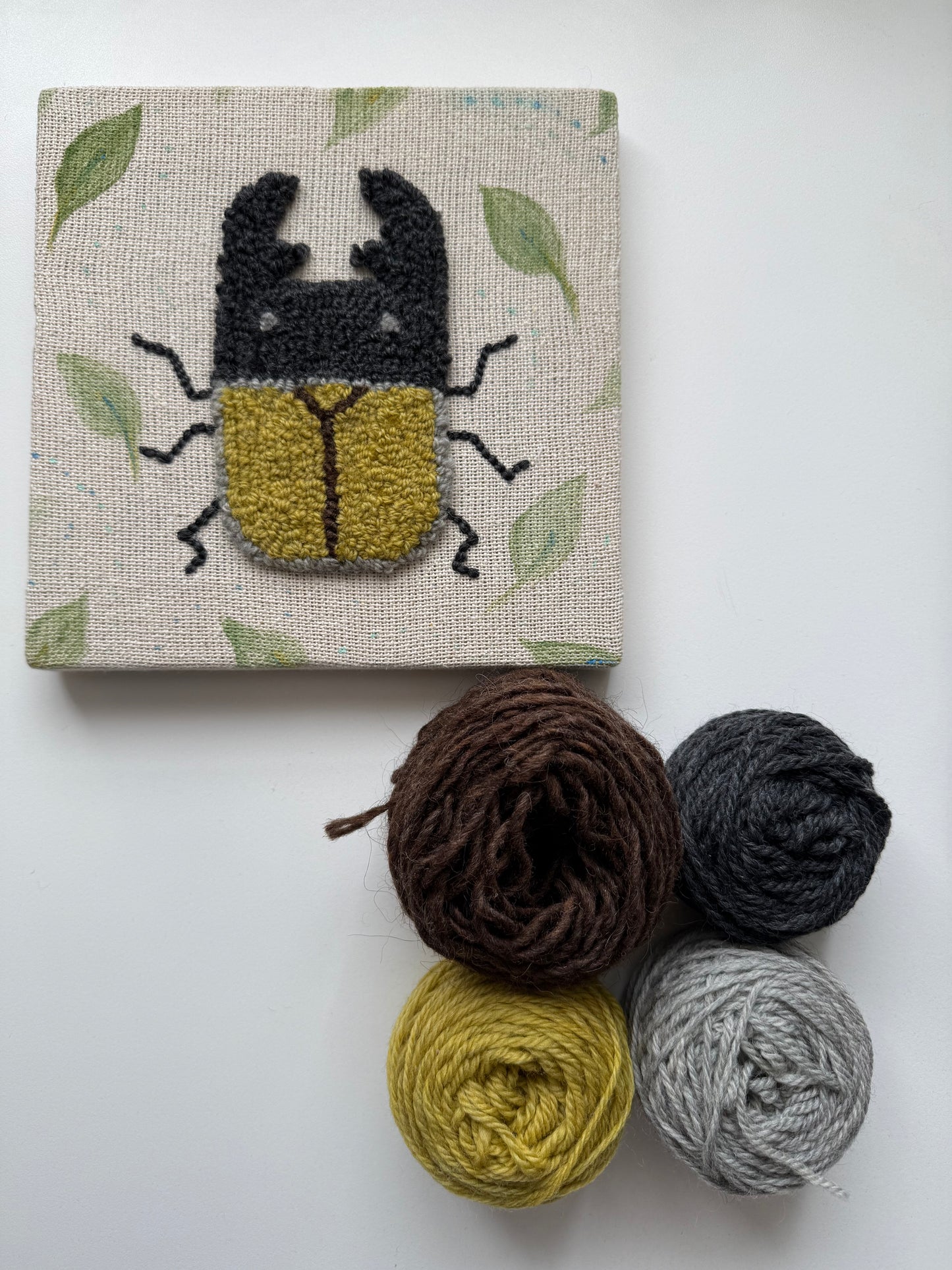 Punch Needle Kit– Stag Beetle Design  (Available from late November)くわがた【11月下旬〜販売開始予定】